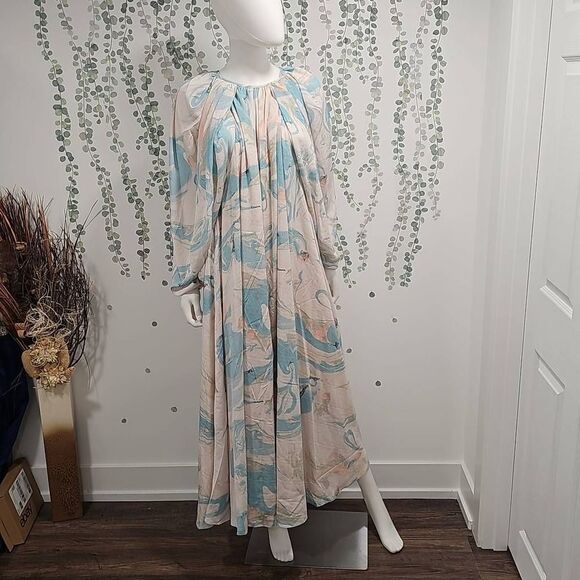 ASOS Dresses & Skirts - ASOS Edition Marble Print Long Sleeve Dress Midi/Maxi Pastels Size 8$220